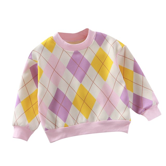 Chandail-overs Décontractés à Manches Longues et Col Rond en Polaire pour Filles et Garçons, Motif Chaud, Violet
