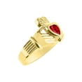 thumbnail image 3 of RYLOS Rings Gold Plated Silver Claddah Love, Loyalty & Friendship Heart 6MM Gem Irish Wedding Band Claddagh Rings July Ruby Jewelry Size 5, 3 of 6