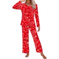 thumbnail image 4 of TopLLC Ensembles de Pyjama Ensembles de Détente pour Femmes, Vêtements de Nuit pour Femmes, Chemise de Nuit à Manches Courtes et Col Rond Imprimée et Ensembles de Pantalons Vêtements de Détente Pyjamas avec Poches Ensembles de Pyjama, 4 of 6