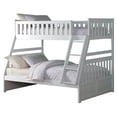 thumbnail image 1 of Lexicon Galen Transitional Wood Twin over Full Bunk Bed in White, 1 of 5