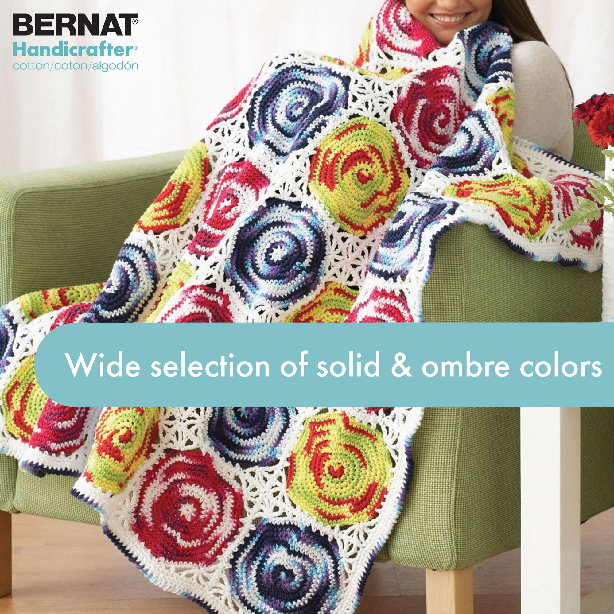 Bernat® Handicrafter® Ombre Yarn, Cotton #4 Medium, 1.5oz/42.5g, 68 Yards