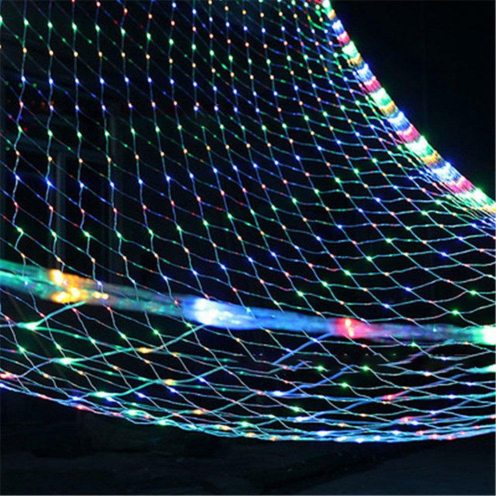 DEBGFS Christmas Net Lights 192 LED Net Lights Outdoor Mesh Lights with ...