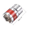 thumbnail image 2 of Unique Bargains 1/2-Inch Drive by 19mm Shallow Socket w Red Band, Cr-V, 6-Point, Metric, 2 of 4