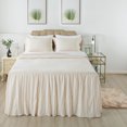 thumbnail image 1 of JML Ruffle Skirt Bedspread Set - 4 Piece, Soft Quilt Set with Shams and Area Rugs,Full,Cream, 1 of 6