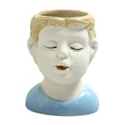 DOLITY 8.5cm Ceramic Planter Pot with Drainage Planting Pot Flower Pots Small Boy 3