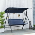 thumbnail image 2 of Outsunny 3-Seat Patio Swing Chair with Adjustable Canopy Dark Blue, 2 of 10