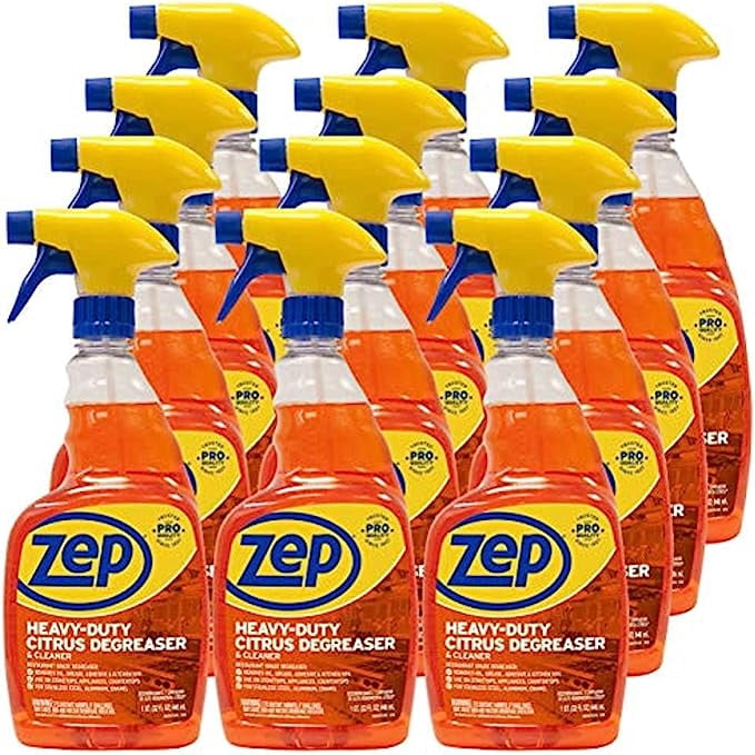 Zep Heavy-Duty Citrus Cleaner - 32 Ounces (Case of 12) ZUCIT32CA - Removes Oil, Grease, Adhesive & Kitchen Soil