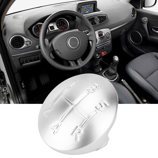 Car Gear Knob Cover 5 Speed Clio Scenic Megane II Silver