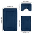 thumbnail image 3 of Yhmxh Bath Mat New Large BathRug Mat 3 Set Bath Mat For 3Pcs Toilet Mats Universal Soft Comfortable Water Absorption Non Slip Thick Machine Washable Easier To Dry Dark Polyester Bathroom Suits, 3 of 8