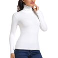 thumbnail image 2 of T-shirt Col Roulé Manches Longues Ajusté Extensible Basique Noir TG, 2 of 6