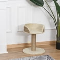 thumbnail image 2 of PawHut Small Cat Tree with Scratching Post, Perch, Toy Ball, Beige, 2 of 9