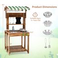 thumbnail image 3 of Gymax Double-Sided Mud Kitchen w/ Canopy Chalkboard Sink & Faucet Cooking Accessories, 3 of 10