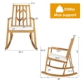 thumbnail image 2 of Gymax Outdoor Acacia Wood Rocking Chair Wooden Patio Rocker w/ Beige Cushion, 2 of 7