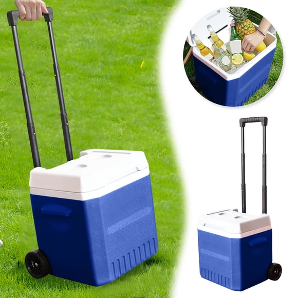BKER Hard Ice Chest Cooler With Wheels And Handle Portable Wheeled Plastic Coolers To Keep Food Fresh Or Drinks Insulated Container Classic Outdoor Storage