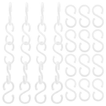 ARTIBETTER 100PCS Plastic S Hook Hanger Kitchen Bathroom Hanging Pot Hook(White)