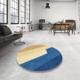 thumbnail image 3 of Ahgly Company Tapis d'Intérieur Carrés Abstraits Bleu Acier Abstrait, 7 Pieds Carré, 3 of 6