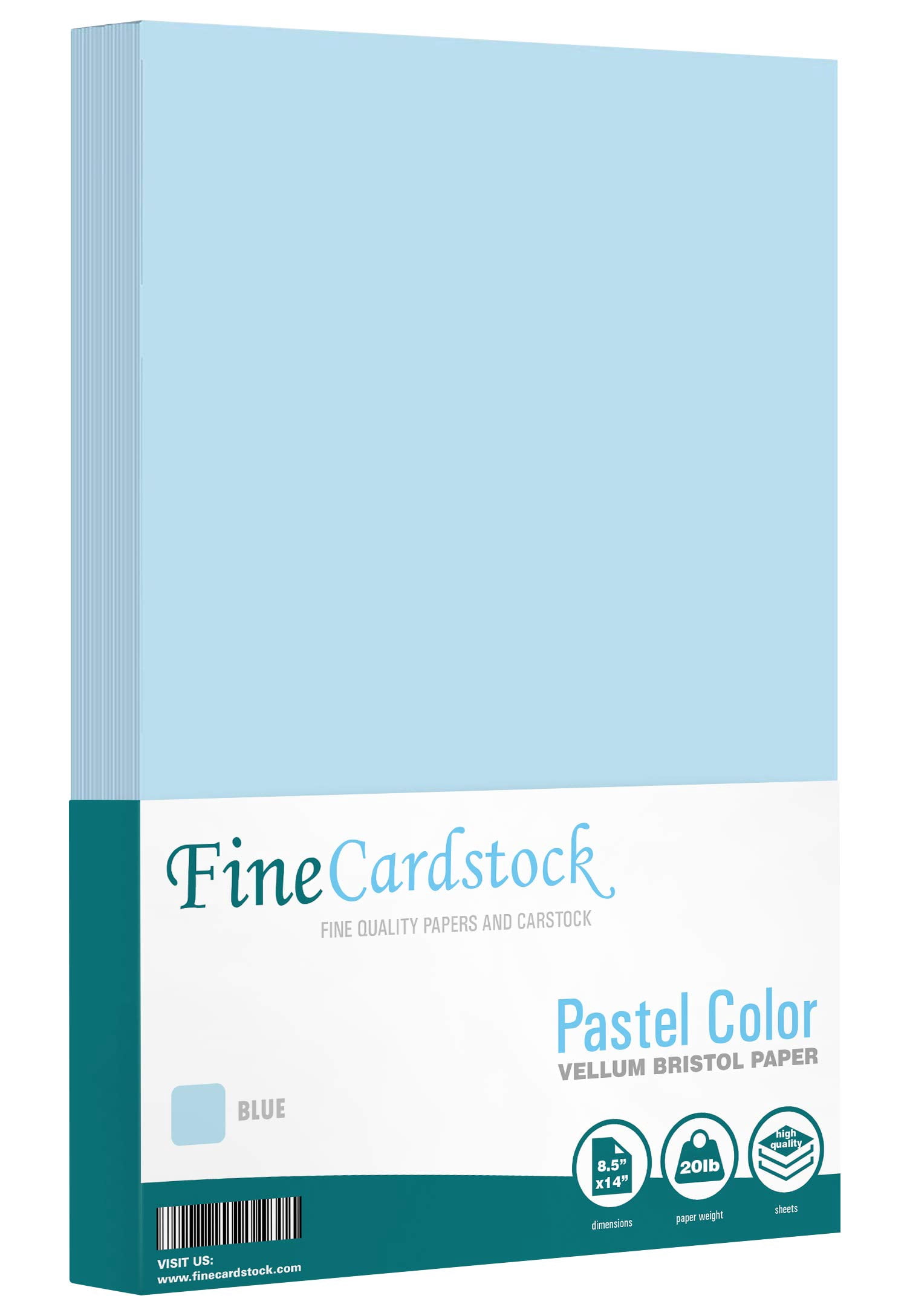 8.5 x 14" Blue Pastel Colored Paper - Great for Arts and Crafts, Invitations, Menus and Stationery Printing - 20lb Bond (75GSM) Legal Size Paper for Copy, Writing, Printing - 100 Sheets per Pack