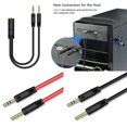 thumbnail image 2 of Splitter Headphone for Computer 3.5mm Female to 2 Male Headphone Mic Audio Y Splitter Cable, 2 of 9