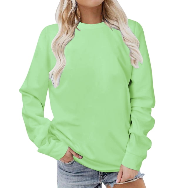 Timegard Chandail pour Femmes à Col Rond à Manches Longues Chandail Chaud d'Automne Hiver Basique Décontracté Ample