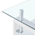 thumbnail image 5 of vidaXL Table Basse Blanc et Transparent 95x55x40 cm Verre Trempé, 5 of 5