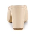 thumbnail image 4 of BLISSFUL STEP Women's Pointed Toe Chunky Heels Slides Mules Beige (Size 6), 4 of 7