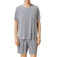 thumbnail image 1 of WRKEKC Ensemble de Pyjama pour Homme Décontracté Col Rond Manches Courtes Short Ensemble de Nuit pour Homme Été Tenue d'Intérieur, 1 of 3