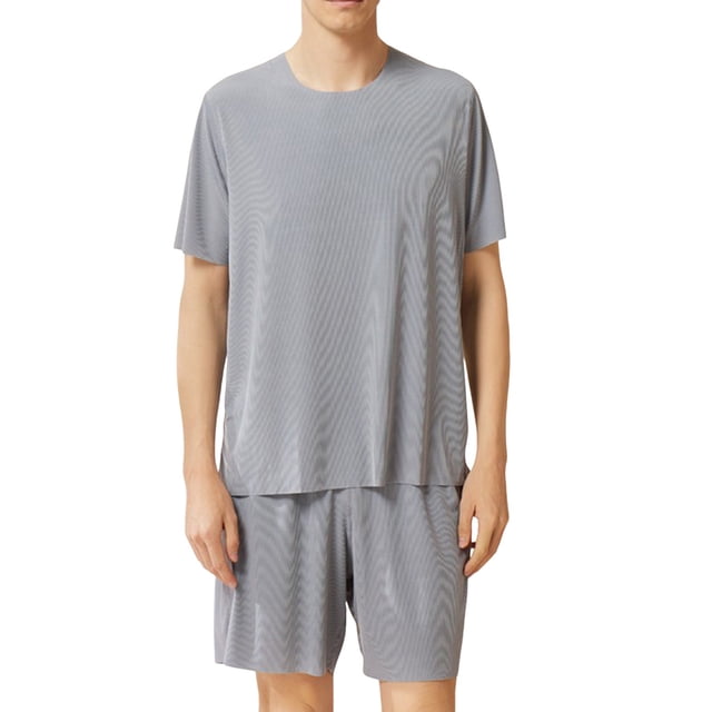WRKEKC Ensemble de Pyjama pour Homme Décontracté Col Rond Manches Courtes Short Ensemble de Nuit pour Homme Été Tenue d'Intérieur