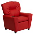 thumbnail image 1 of Contemporary Red Vinyl Kids Recliner with Cup Holder, 1 of 9