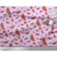 thumbnail image 2 of Soimoi Purple polyester Crepe Fabric Watermelon Fruits Print Fabric by Yard 52 Inch Wide, 2 of 3