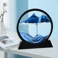 thumbnail image 4 of Langgg Tableau d'Art de Sables Fluides Bureau Retournable Image Dynamique Image de Sable Profond Paysage de Sable en Mouvement Déco Bleu Rond, 4 of 9