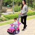 thumbnail image 2 of Costway 3 in 1 Ride on Push Car Toddler Stroller Sliding Car w/Music Pink, 2 of 10