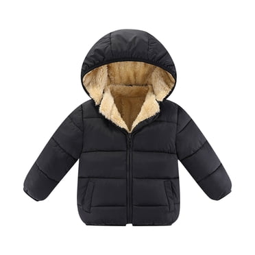 cfhntfmh Manteaux d'Hiver en Molleton pour Bébés Filles Garçons avec Capuche, Coton pour Tout-Petits, Manches Longues, Manteau Doublé Chaud, Vêtements d'Extérieur