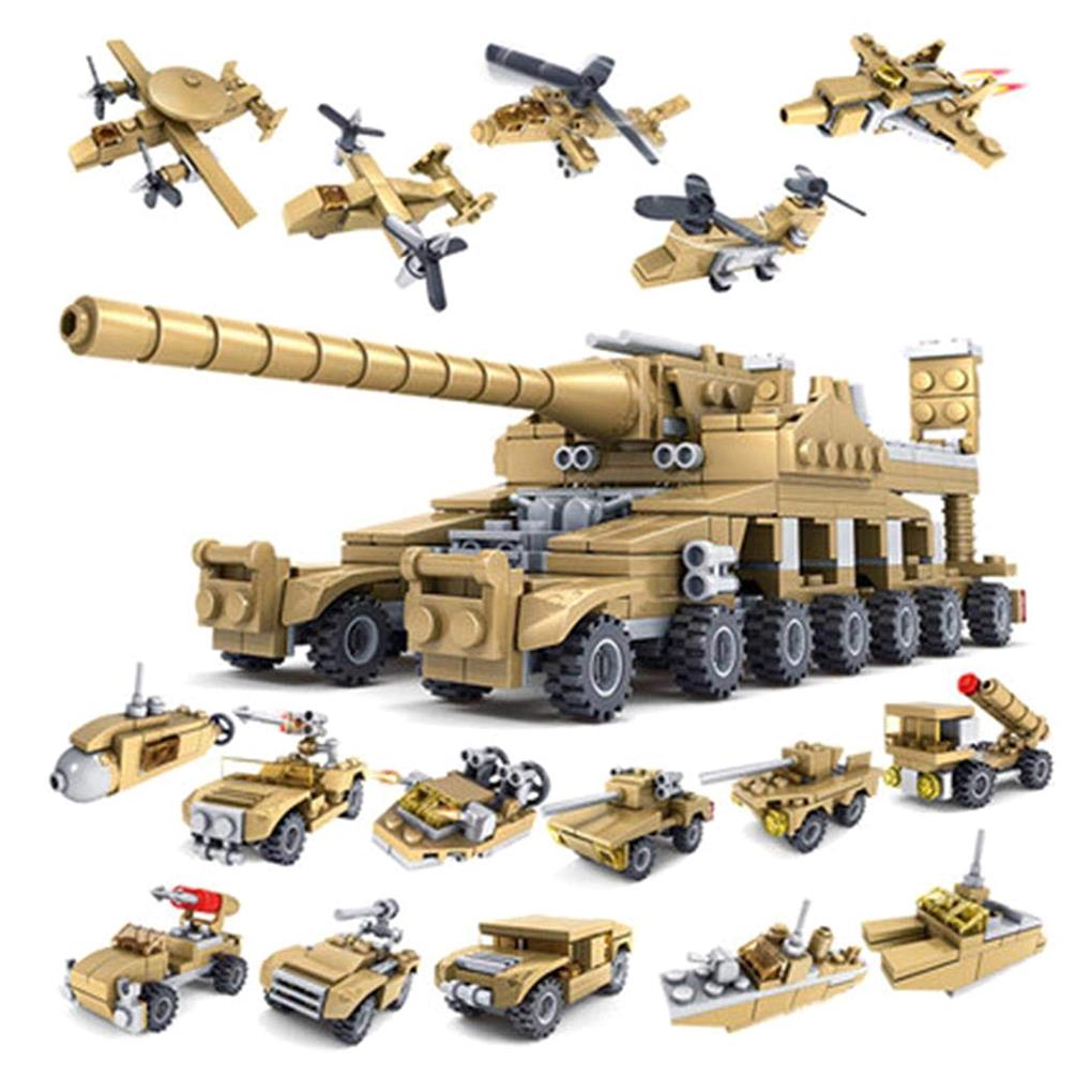 yingyy 16-in-1 Car Building Toy Set Children Building Blocks Educational Toy