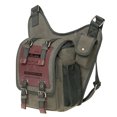 thumbnail image 3 of Mens Vintage Canvas Shoulder Messenger Bag Chest Leather Patchwork Messenger Bag（03GREEN）, 3 of 5