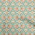 thumbnail image 1 of oneOone Georgette Viscose Green Fabric Ikat Sewing Craft Projects Fabric Prints By Yard 42 Inch Wide, 1 of 5