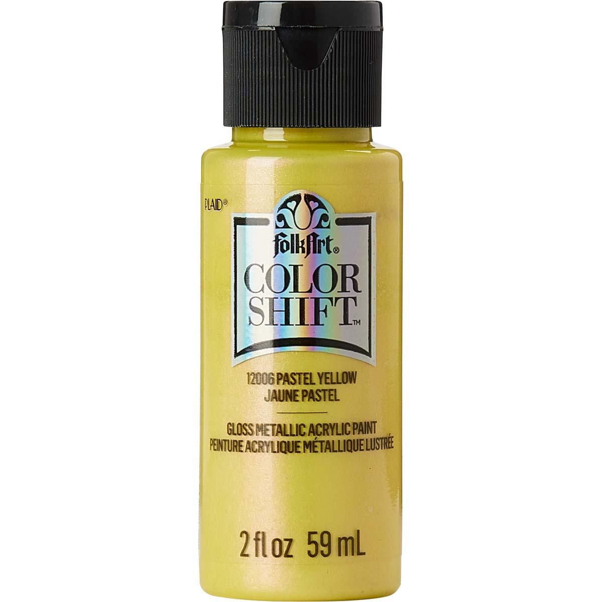 FolkArt Color Shift Acrylic Paint, 2 fl oz, Pastel Yellow