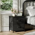 thumbnail image 2 of Eunos Petite Table de Chevet pour Chambre avec 2 Tiroirs en Tissu, Table de Chevet Noire Table d'Appoint pour Garde-Robe, 2 of 7