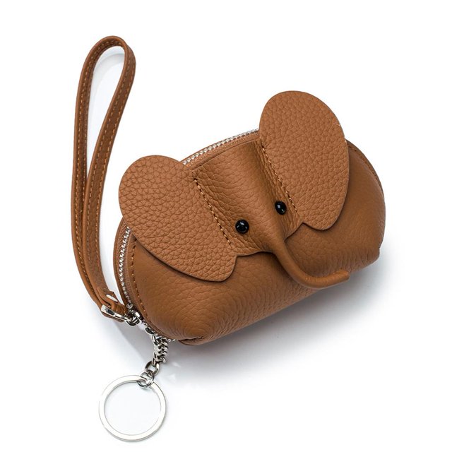 Portefeuille Éléphant Mignon pour Femmes, Portefeuille Compact en Cuir Wa W4 S1R0