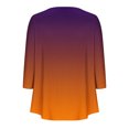 thumbnail image 3 of Pisexur Womens Plus Size Sweatshirt Gradients 3/4 Length Sleeve Tops Fall V-Neck Blouses Spring Ruffle Sleeve Tunic T-Shirts Dressy Casual, 3 of 4