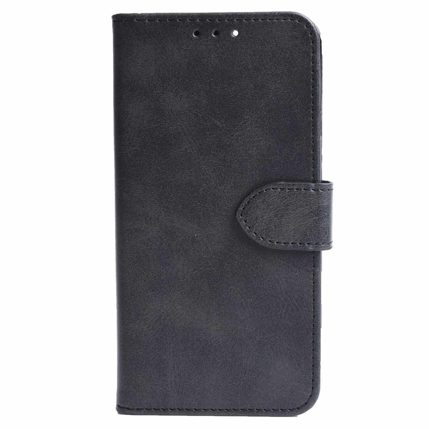 Blu Element Faux Leather Folio Case w/TPU Gelskin for iPhone 16, Black