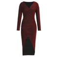thumbnail image 3 of UPPADA Robe de Cocktail pour Femmes à Manches Longues Robe d'Invitée de Mariage Fente Latérale Jolie Robe Formelle Évasée Taille Haute Robe de Fête Robe de Bal Robe de Cocktail Liquidation, 3 of 6