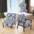 thumbnail image 1 of Designart « Élégance Néo-Victorienne : Motif de Roses Bleues II » Fauteuil d'Appoint Rembourré à Motif de Roses Bleues - Fauteuil de Style Champêtre pour Salon, 1 of 7