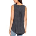 thumbnail image 2 of Womens Summer Sleeveless V Neck Solid Color Casual Swing Shirts Flowy Tank Tops Blouses with Buttons, 2 of 3