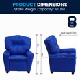 thumbnail image 3 of Contemporary Blue Vinyl Kids Recliner with Cup Holder, 3 of 9