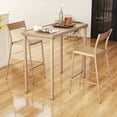 thumbnail image 4 of Gymax 3 Pieces Patio Bar Table Set Outdoor Bar Height Table & 2 Armless Chairs, 4 of 10