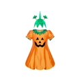 thumbnail image 1 of Girls Dress Pumpkin Costume Halloween Trick Treat Party 8 Years, 1 of 6