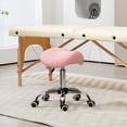 thumbnail image 2 of HOMCOM Chaise de Salon pour Spa, Chaise de Beauté avec Roues Pivotantes, Rose, 2 of 10