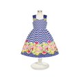 thumbnail image 4 of Robe Fille Bleue à Fleurs Ondulées Vintage 10 Ans, 4 of 7