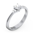 thumbnail image 3 of Birthstone Heart Ring with Shoulder Accents - Cubic Zirconia / White Topaz (April), 3 of 4