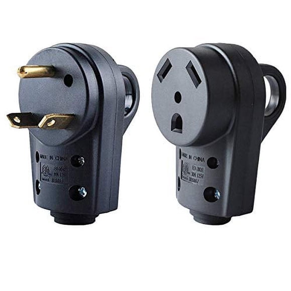 Wadoy 30 Amp RV Plug Male and Female Plug Set Upgraded with Handle Receptacle Plug Electrical Plug Adapter 55245